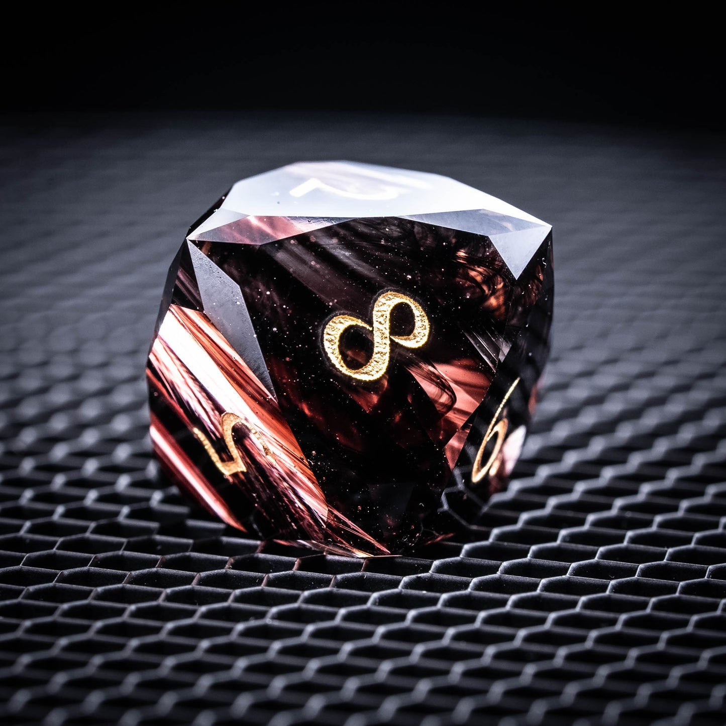 Multi-faceted Smoky Glass Dice Set - Brown